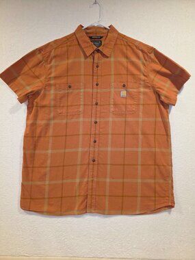 Carhartt Shirt Men's Rugged Flex Short Sleeve 2XL XXL Plaid